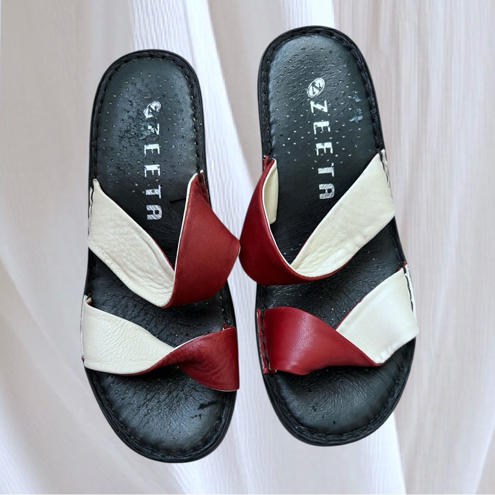 Women's Red and Cream Sandals